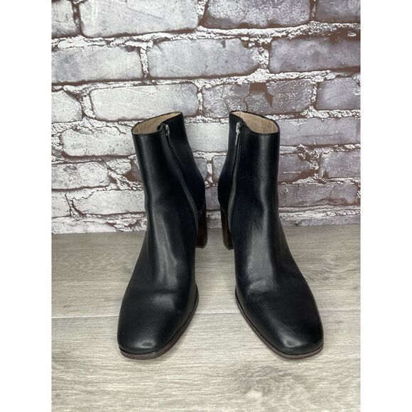 Madewell Brenner Black Brown Leather Block Heel Booties Zip Boots Women 9.5M US - Picture 13 of 16